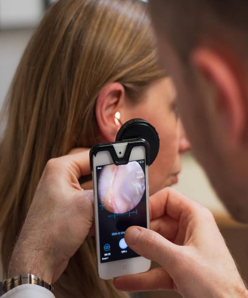 doctor performing microsuction